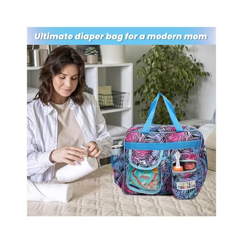 Little Munchkins Stylish and Durable Nursing Tote unisex spacious Diaper bag waterproof for mother carry::color::multicolor