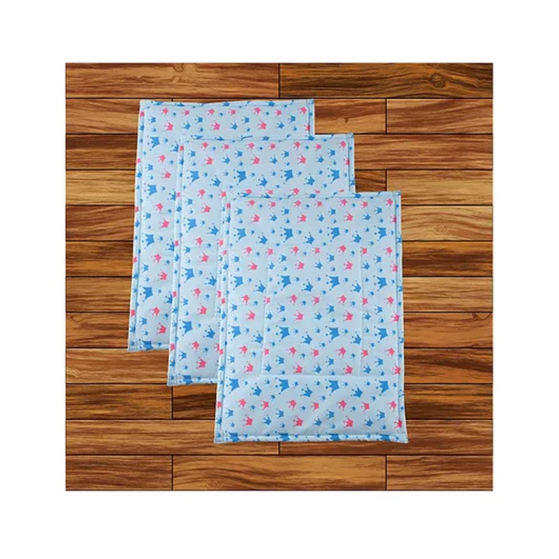 Mittenbooty Diaper Changing Mat Set of 3 with Removable Waterproof Sheet Crown Print- Blue