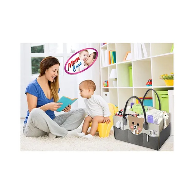 Mom Care Baby Diaper Storage Organizer Nappies Bag For Mother Stylish Storage Bag For All Newborn Baby Products Nursery  Basket -Black