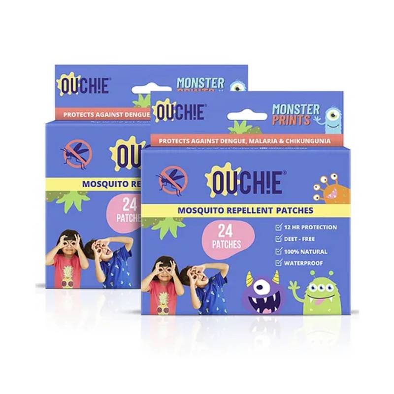 Ouchie Monster Print Mosquito Repellent Patches Patches Multicolor – 48 Pieces