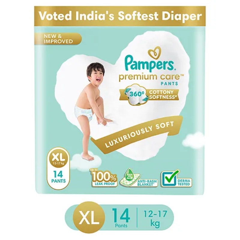 Pampers Premium Care Pants Style Baby Diapers Extra Large – 14 Pieces