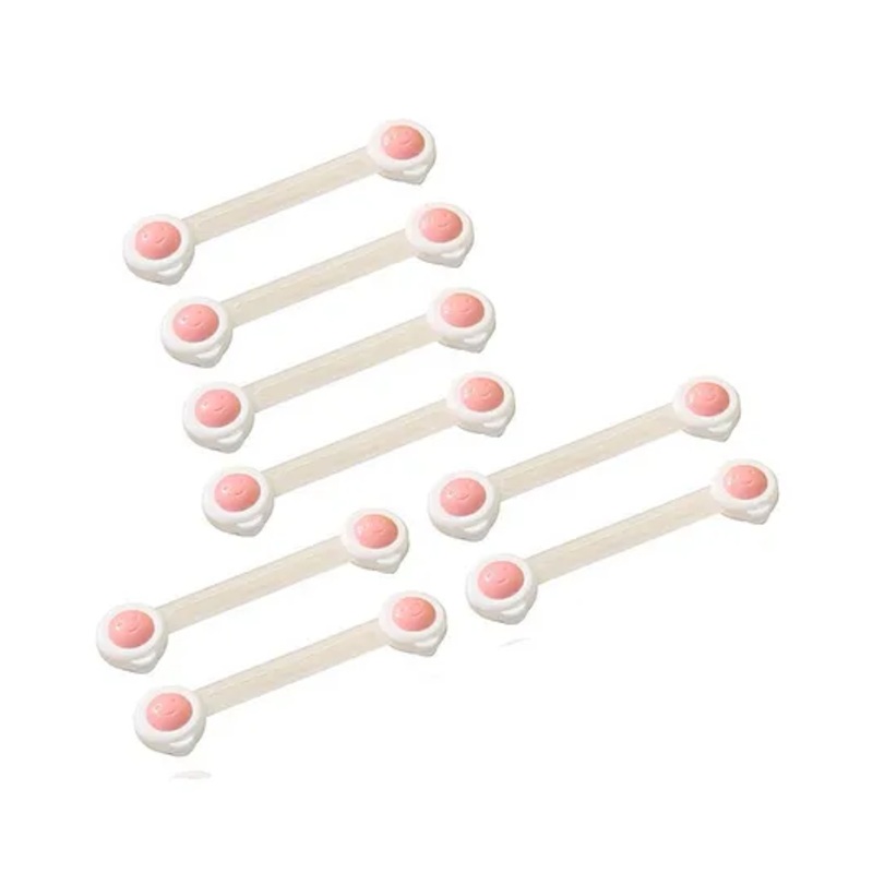 Syga Baby Safety Locks With Adjustable Straps Pack of 8 – Pink White