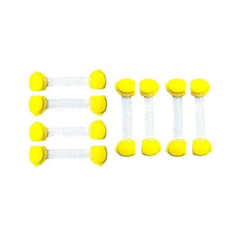 The Little Lookers Transparent Safety Lock for Doors Cabinet Fridge & Drawer Pack Of 8 – Yellow
