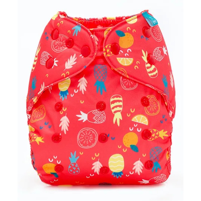 Bumberry Adjustable Reusable Cloth Diaper Cover Pineapple Print – Red