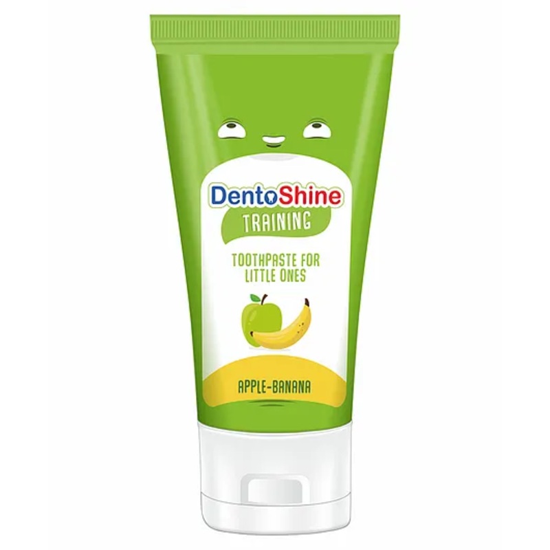 DentoShine Non Foaming & Fluoride Free Little One’s Training Toothpaste Apple Banana Flavour – 60 g