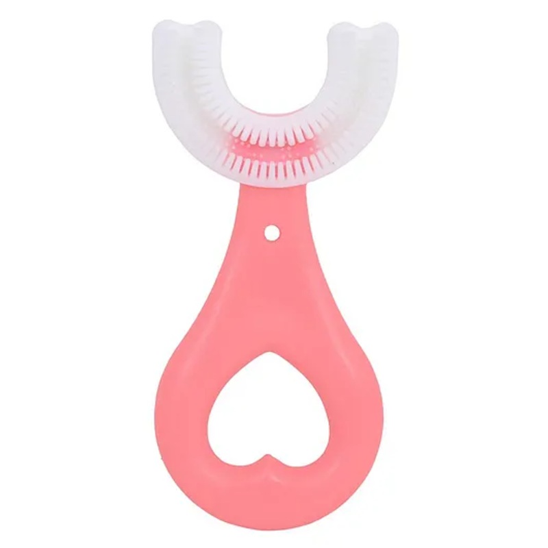 DOMENICO Soft Silicone U-Shaped Head 360 Toothbrush – Pink