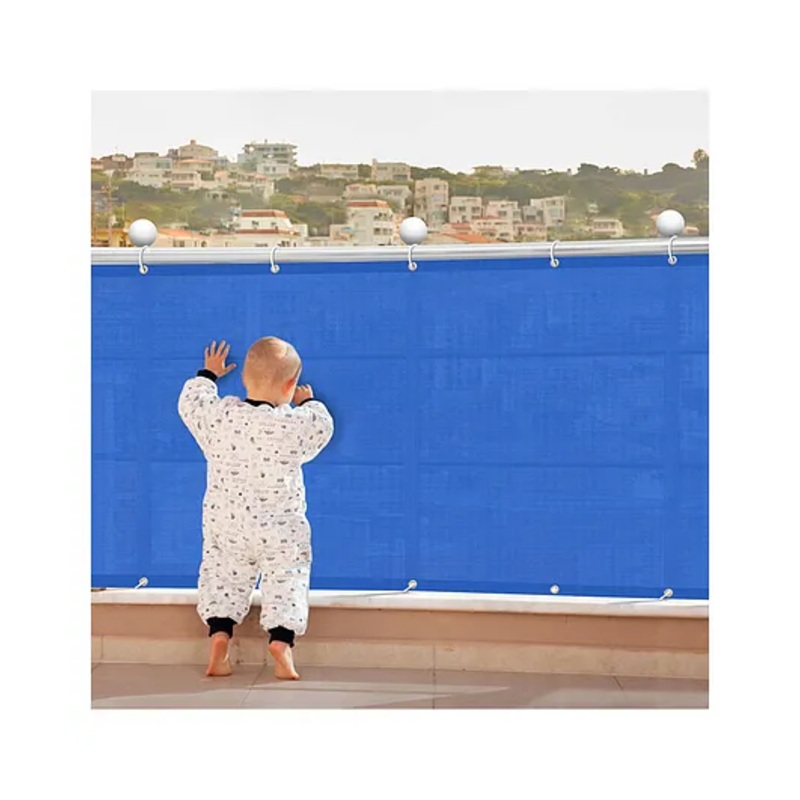 HIPPO Fabric  Decorative Indoor Baby Safety Net Balcony Net Privacy Net – Blue