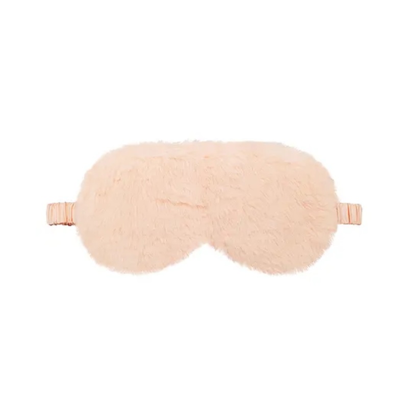 Jenna Silk Fur Plain Sleeping Eye Mask – Peach