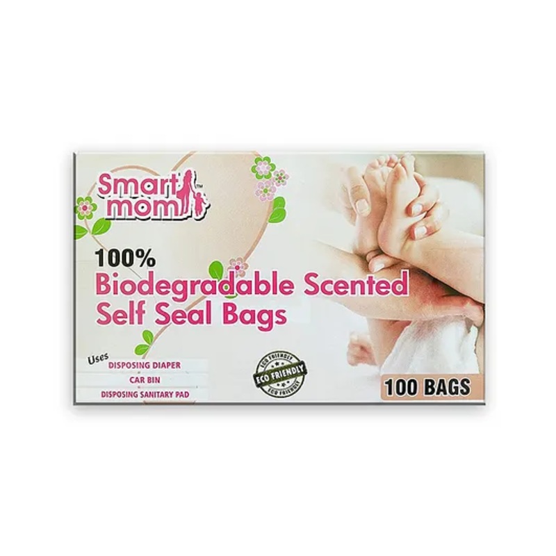 Lifekrafts Smart Mom Disposable Scented Bio-Degradable Eco Friendly Diaper Bags White – Pack of 100