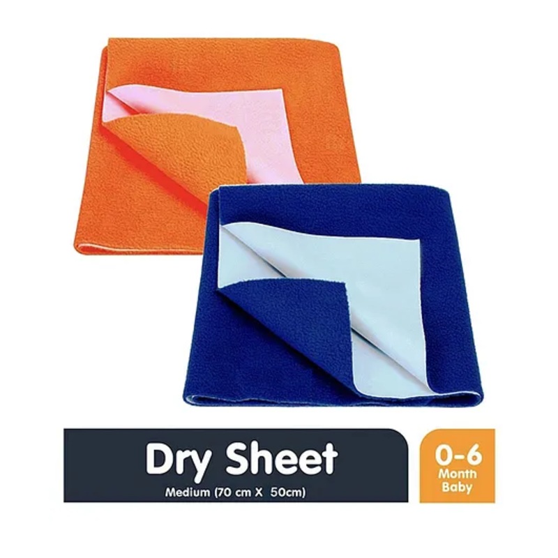 Moms Home Kids Solid Waterproof Protector Dry Sheet Pack Of 2 – Navy Orange