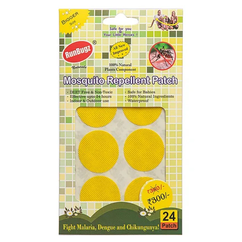 Runbugz Mosquito Repellent Patches – Plain (24) – Yellow