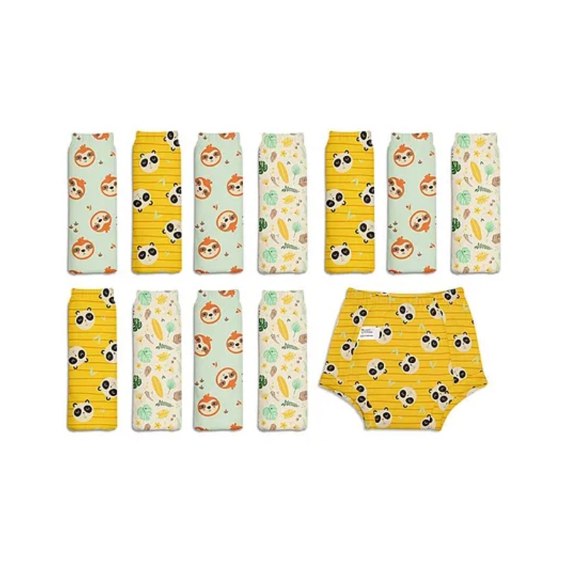 SuperBottoms Padded Underwear for babies – Multicolour (9-12 Months), Mess-free Kids Underwear, 3 layers of cotton padding, Absorb up to 1 pee, Semi-waterproof, Pull-up style Potty Training Pants (Pack of 12)