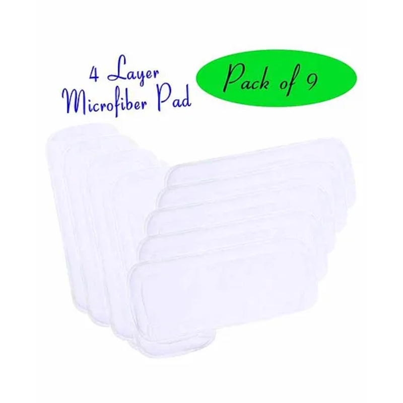 The Little Lookers 4 Layer Microfiber Insert For Reusable Diapers Pack Of 9 – White