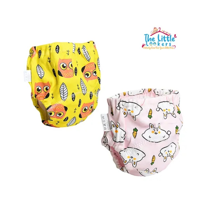 THE LITTLE LOOKERS Potty Training Pants for Babies I Reusable & Waterproof Pull up Underwear | Cloth Diaper for Babies-Yellow & Pink – Large (2 Years – 3 Years) (Pack of 2)