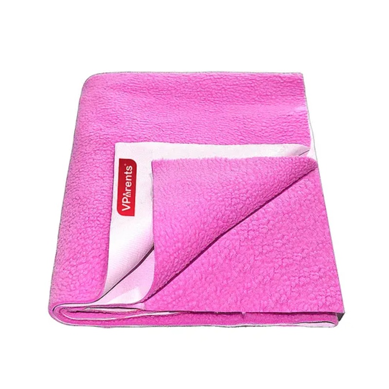 VParents Chubby Cheeks Water Proof Baby Bed Protector Reusable Dry Sheet Large – Pink
