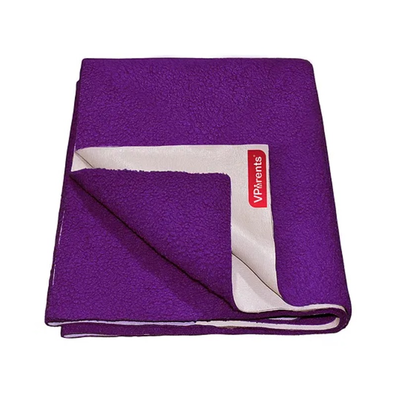 VParents Chubby Cheeks Waterproof Baby Bed Protector Reusable Dry Sheet Small – Plum