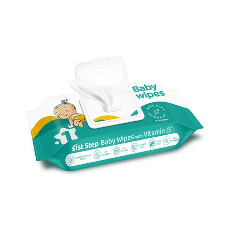 1st Step Baby Wet Wipes With Lid Enriched With Aloe Vera And Jojoba Oil – 72 Pieces