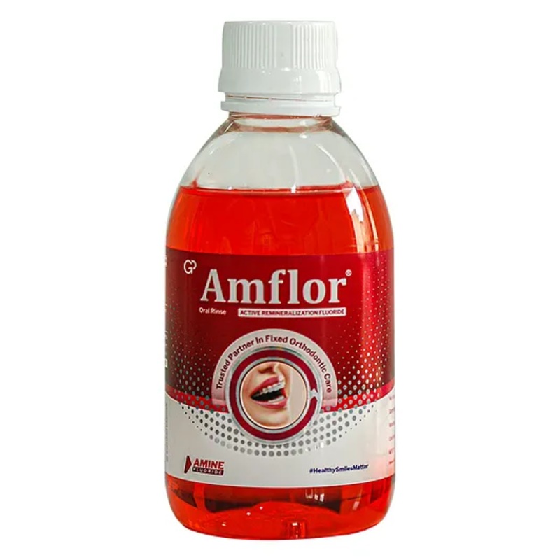 Amflor Mouthwash for Braces | Prevents Cavities & White Spot Lesions | Organic Amine Fluoride for Enamel Remineralization| Mint Flavour Orthodontic Mouthwash | Pack of 1 (250ml)