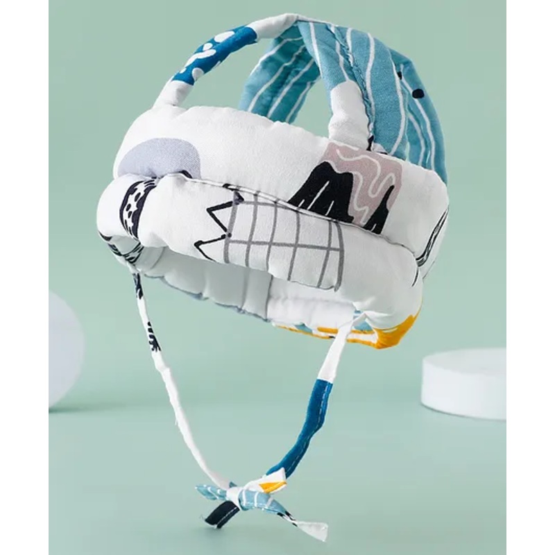Baby Helmets With Abstract Print – White
