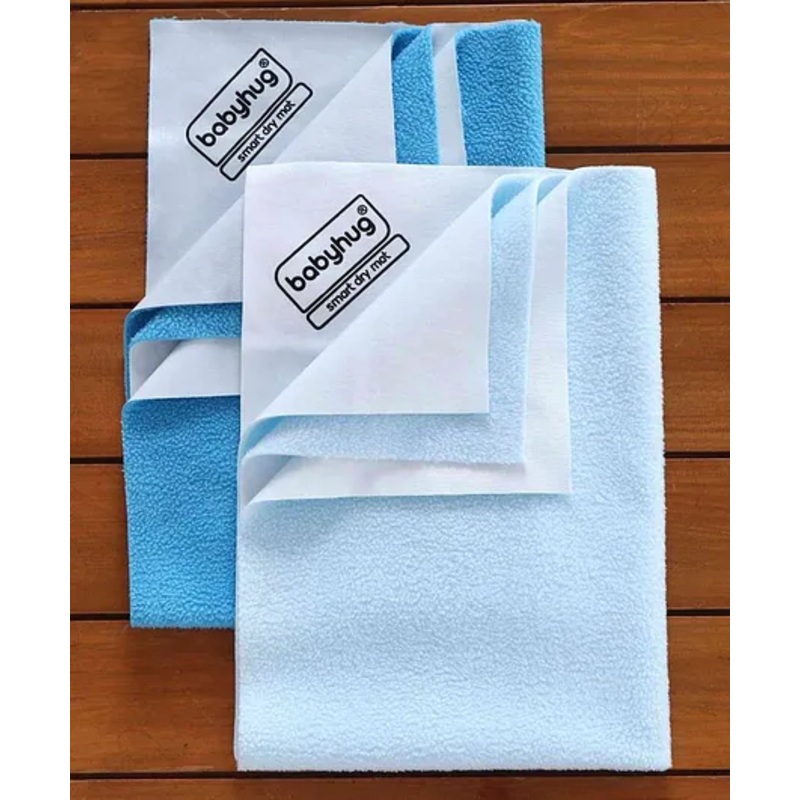 Babyhug Waterproof Bed Protector Sheet Pack of 2 Medium – Blue