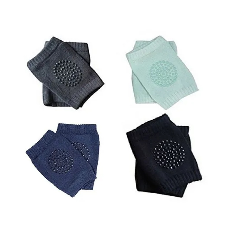 Babymoon AntiSlip Stretchable KneeCap Elbow Safety Protector Set Of 4 – Navy, Turquoise, Black & Grey