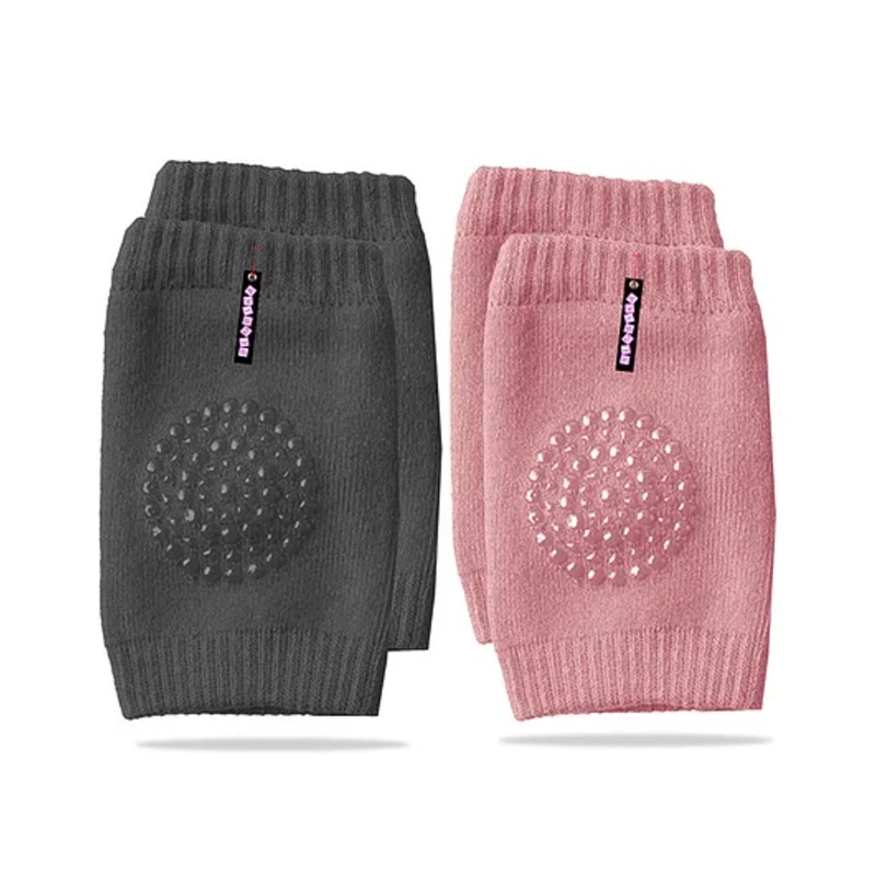Bembika Anti Slip Baby Knee Pads Pack of 1 Pair – Pink Grey