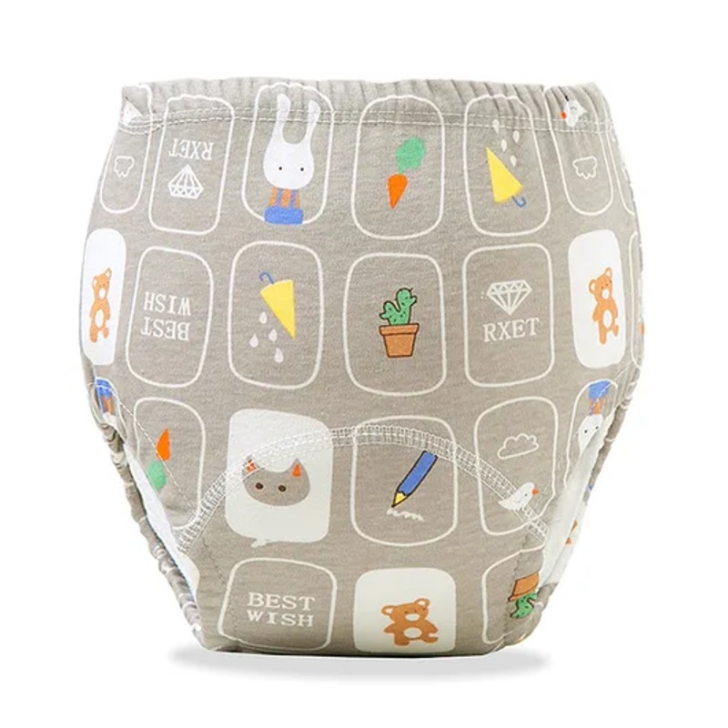 Bembika Babies Cotton Potty Training Pants Bunny Bear  Printed Medium – Grey
