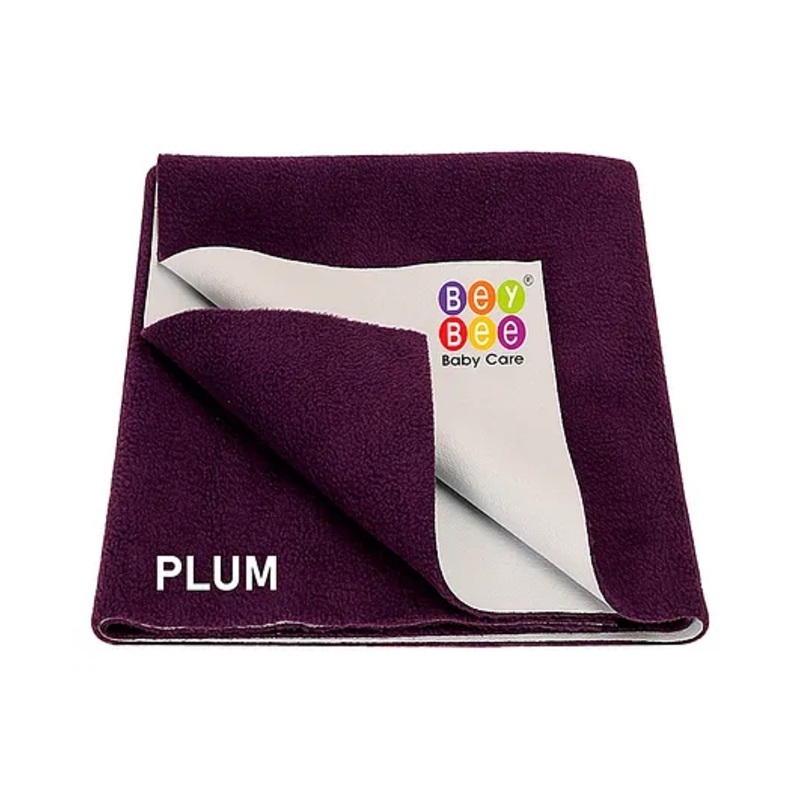 BeyBee Premium Quick Dry Bed Protector Baby Cot Sheet Medium Size – Plum