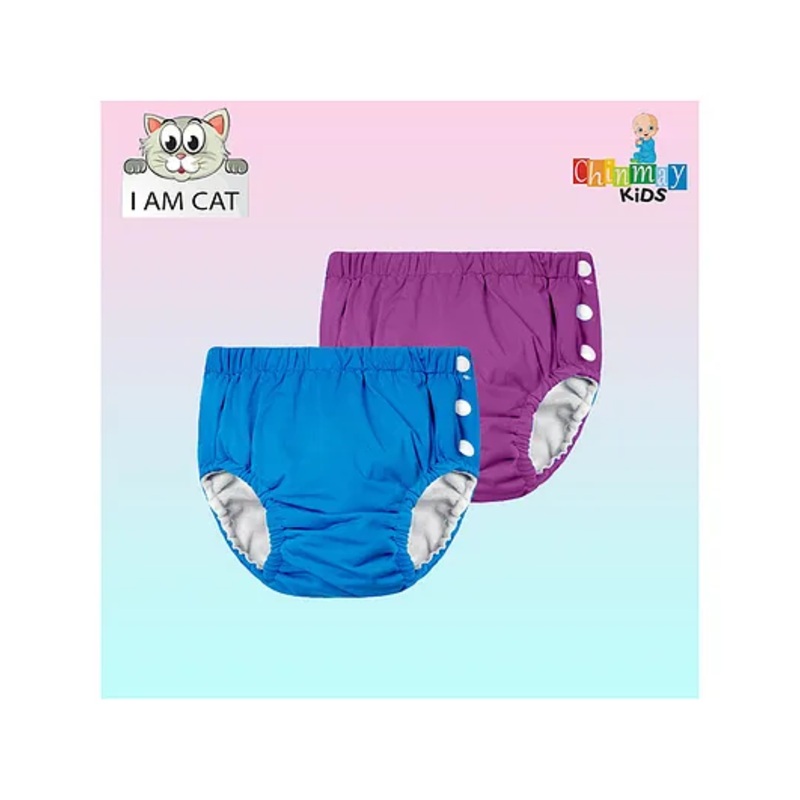 Chinmay Kids Reusable Swimwear Diaper Pants Set Of 2 – Purple & Blue