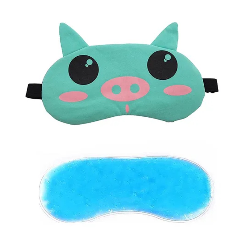 JENNA Sleeping Eye Mask With Cooling Gel Pig Print – Blue