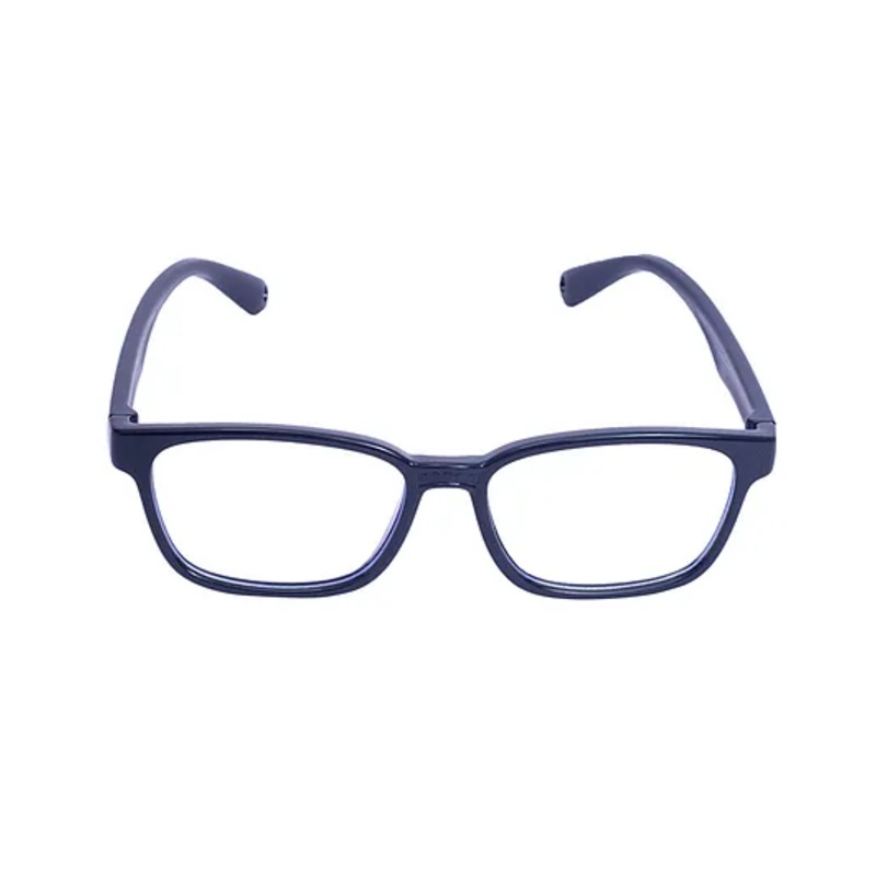 Spiky Silica Gel Clear Lens Rectangular Zero Power Glasses With Blue Light Tester – Blue