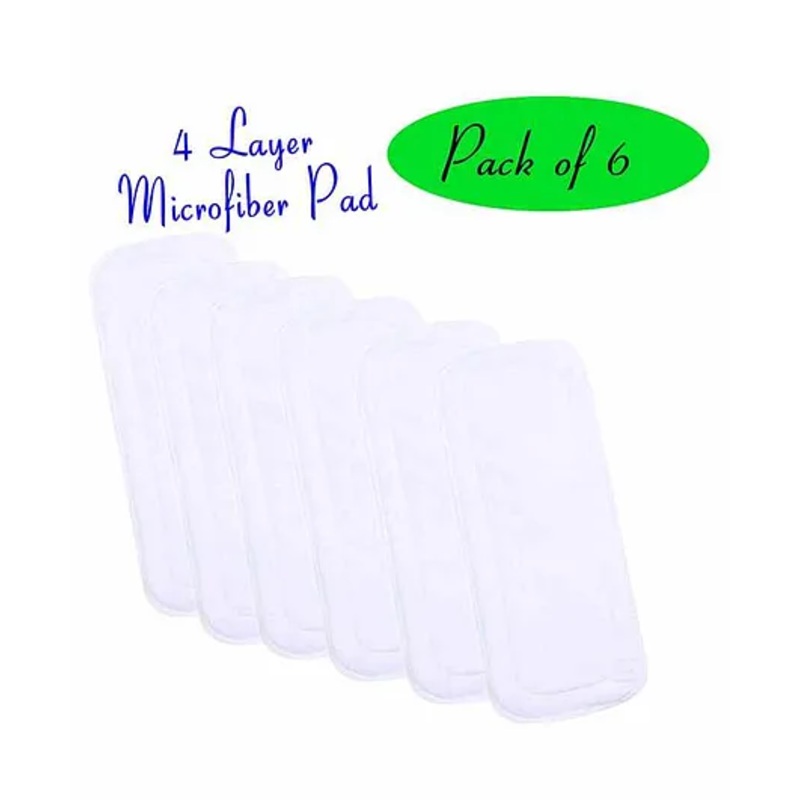 The Little Lookers 4 Layer Microfiber Insert For Reusable Diapers Pack Of 6 – White