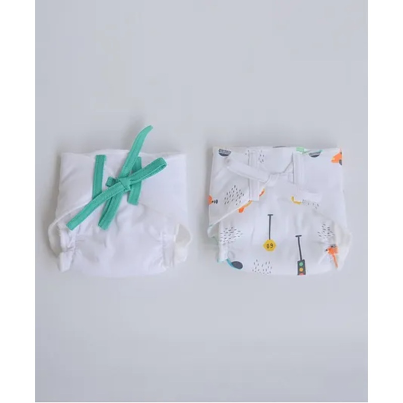 Yellow Doodle Green Hearts Doodle Dry Nappies Large Pack Of 2 – Green