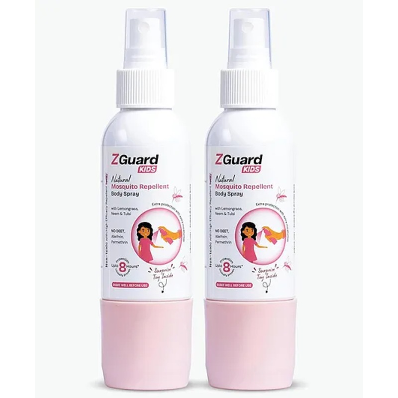 Z Guard Clinically Proven Natural Mosquito Repellent Spray for Kids  Pack of 2(Surprise Toy-Girls)|Powerful Anti-Mosquito Spray|Clinically Proven|Paediatrician & Dermatologically Tested