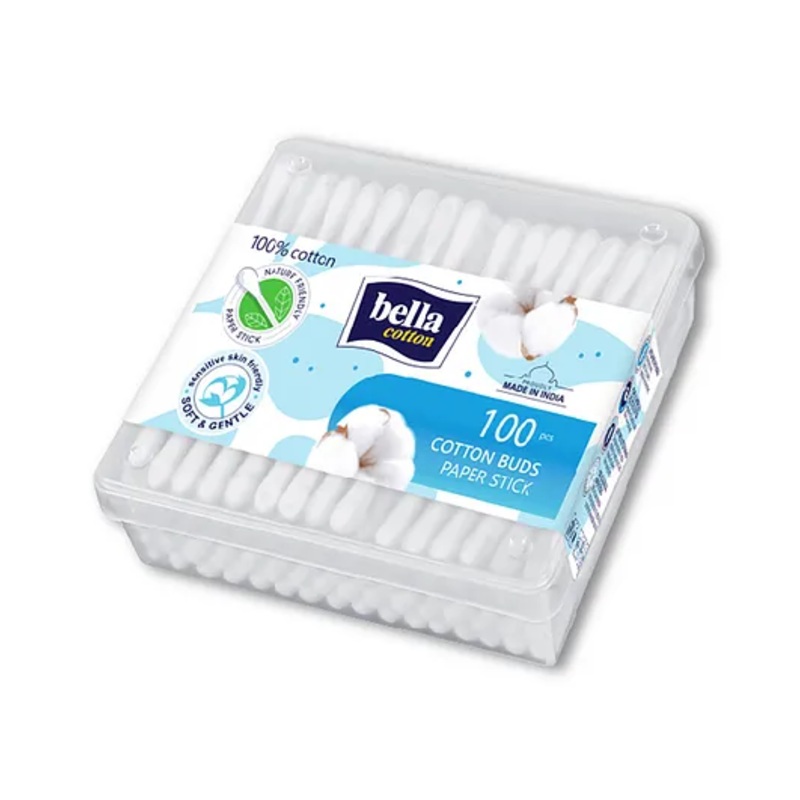 Bella Cotton Buds Box Paper Stick – 100 Pieces