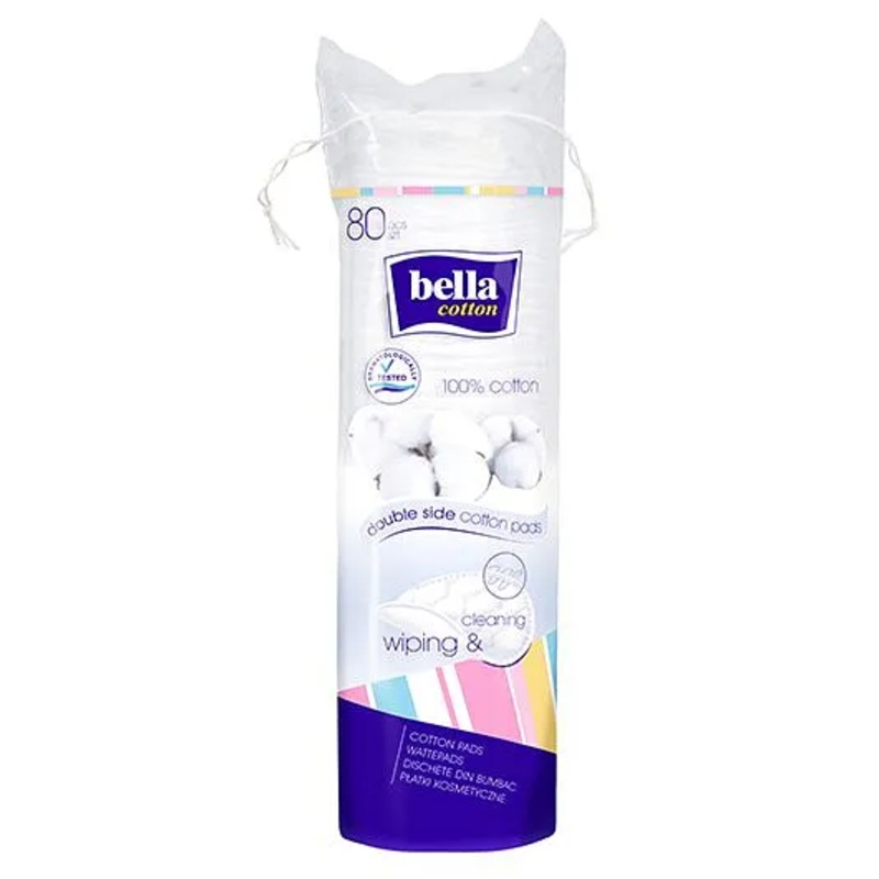 Bella Double Side Cotton Pads – 80 Pieces