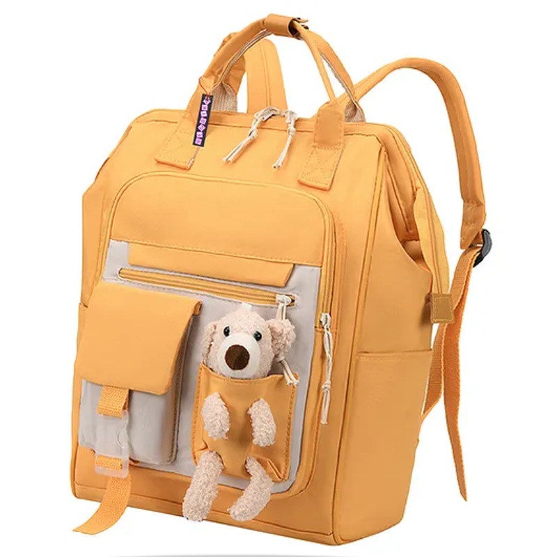 Bembika Diaper Bags for Mom And Dad Kids Diaper Bags For Travel Backpack With Teddy  Mustard