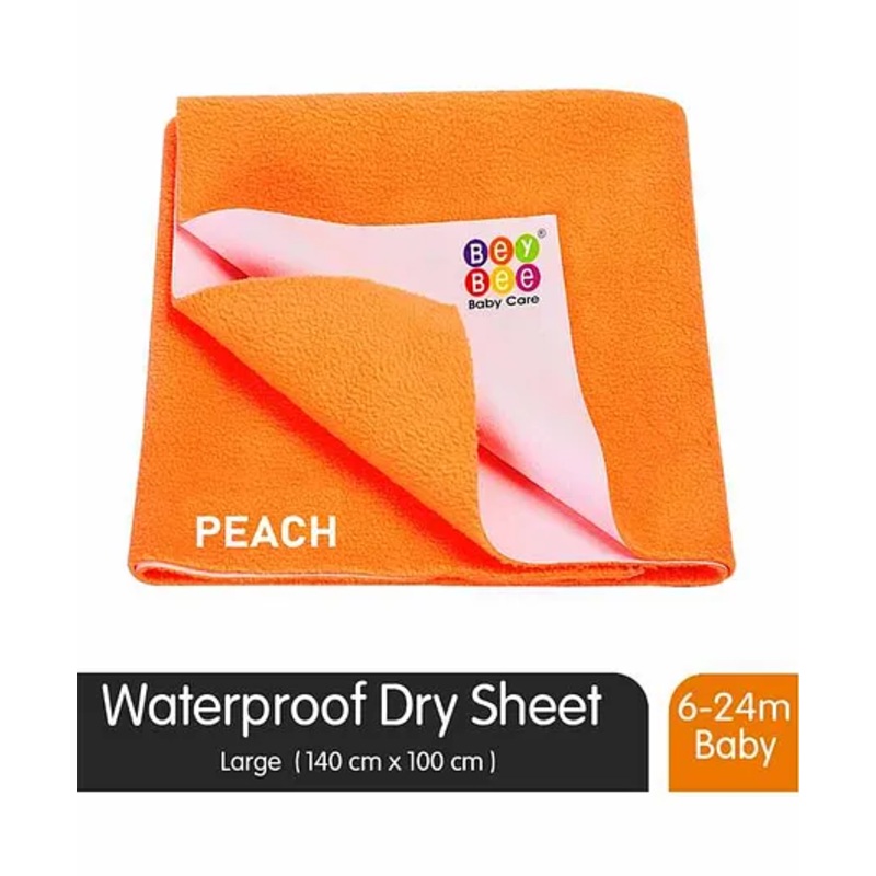 beybee Babies and Adults Waterproof Mattress Protector Sheet Large Size – Peach