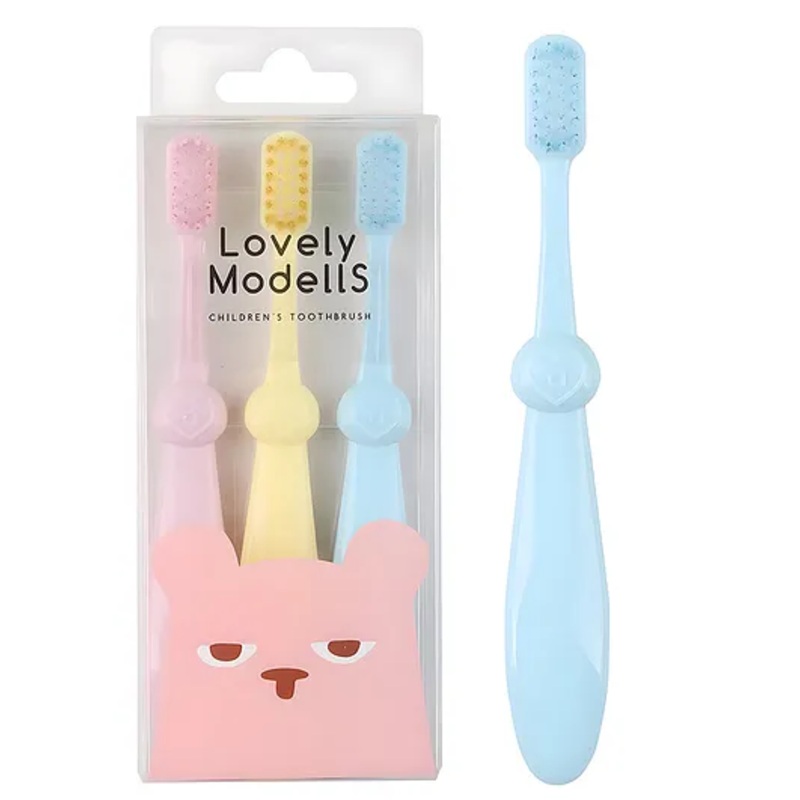 COZY VIBES 3 Packs Private Label Customized Logo Individual Wrapped Children Manual Tooth Brush Soft Bristle Toothbrush- PACK OF 1- COLOR MAY VARY