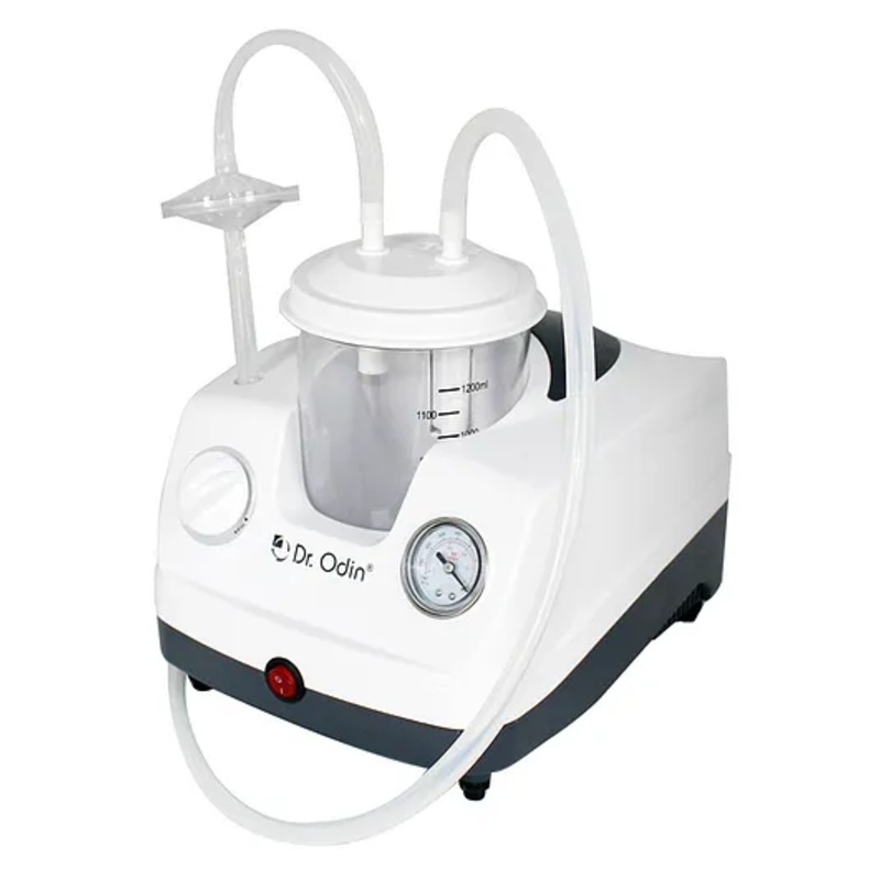 Dr. Odin OSU 301 Portable Phlegm Suction Machine with 1200ml Jar, Oil-Free Pump for Hospital, Dental & Home Use, 1-Year Warranty | Made in India (White & Grey)