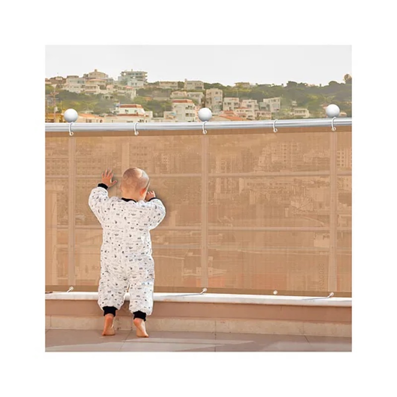 HIPPO Fabric  Decorative Indoor Baby Safety Net Balcony Net Privacy Net – Beige
