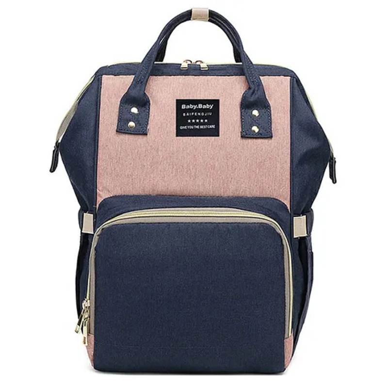 House of Quirk Diaper Bag Maternity Backpack –  Dark  Blue & Pink