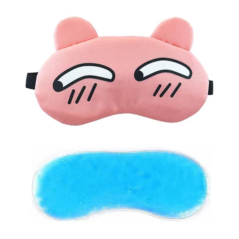 Jenna Line Pink Printed Sleeping Eye Mask With Cooling Gel
