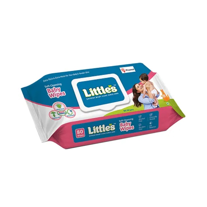 Little’s Soft Cleansing Baby Wipes with Lid Pack – 80 Pieces