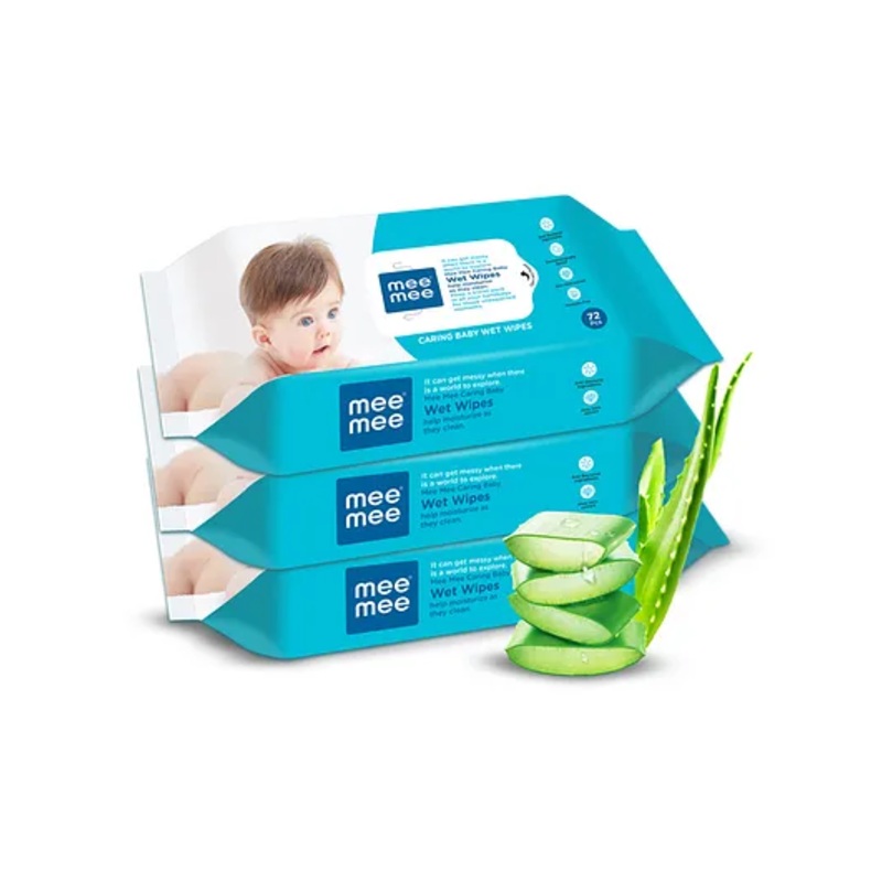 Mee Mee Caring Baby Wet Wipes – 3 Packs Of 72 Pieces