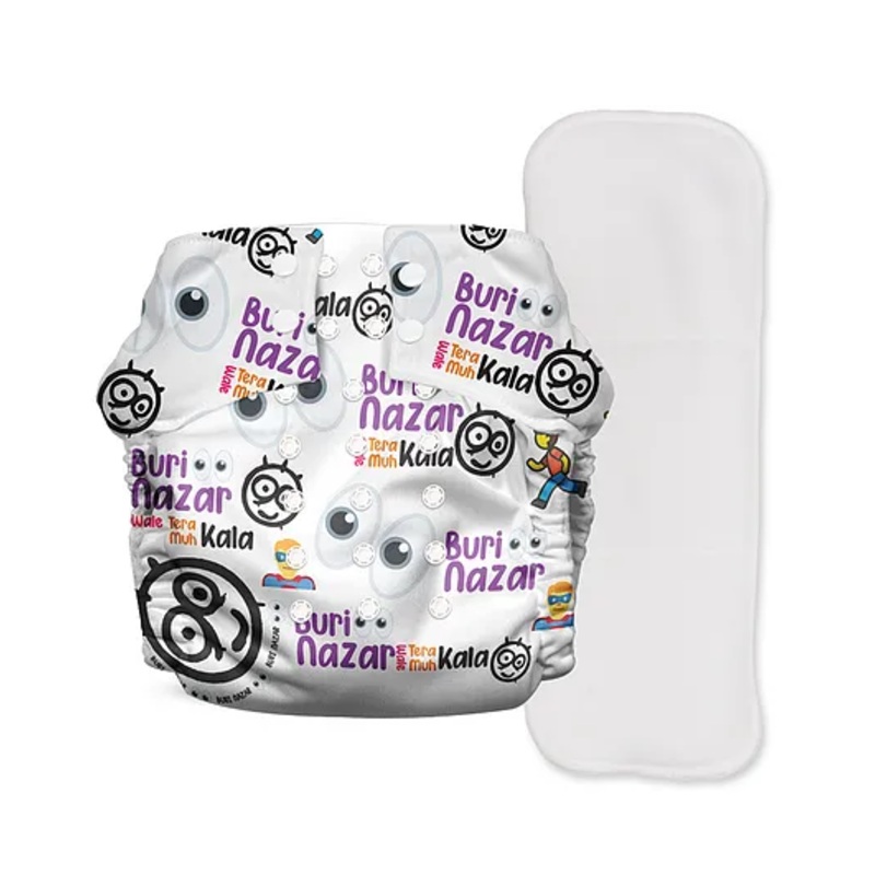 Mother Sparsh Baby Nappers No Evil Eye Cloth Diaper Free Size – Multicolour