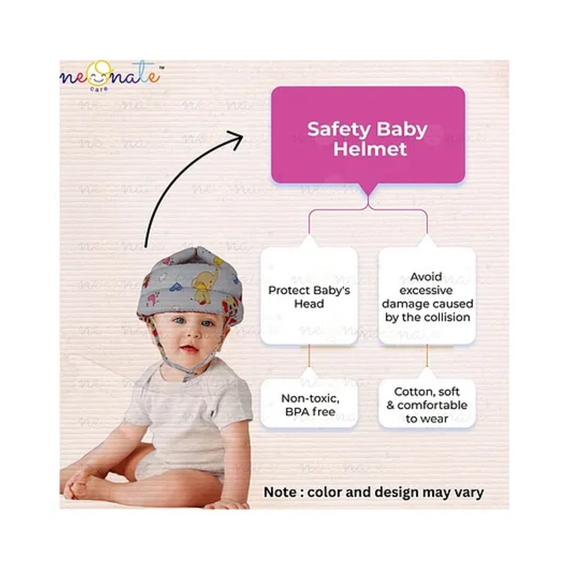 NeonateCare Baby Helmet  Kids Helmet –  Adjustable Size for Baby Learning to Walk or Run –  Soft Safety Helmet  (Jungle Print Helmet)