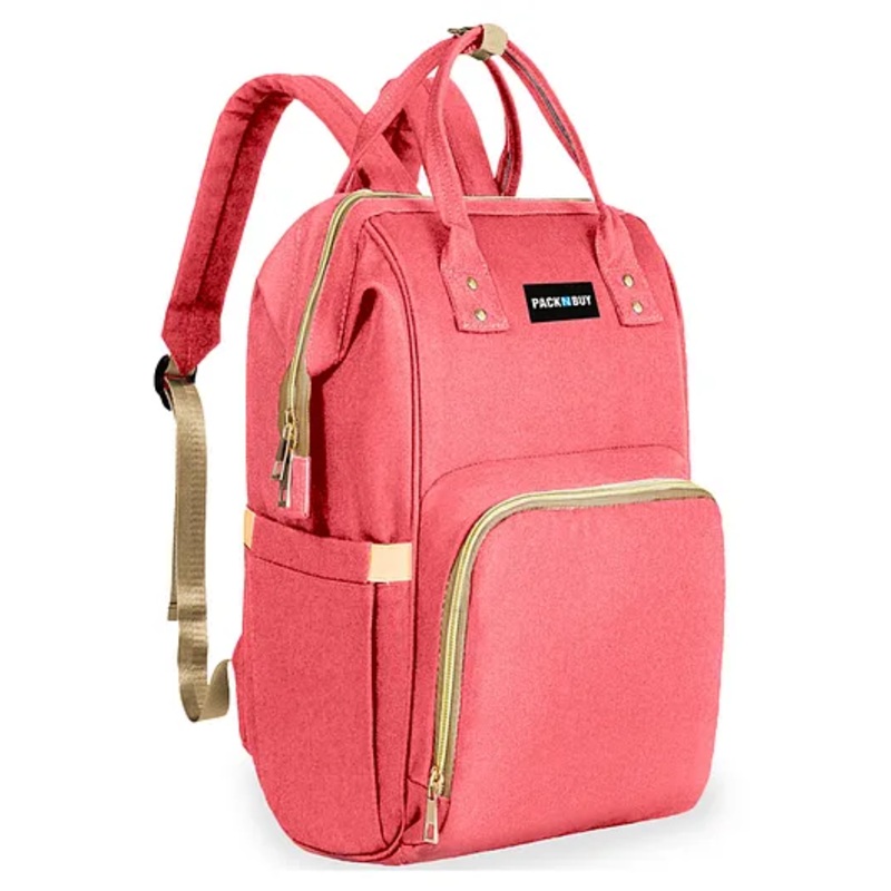 PACKNBUY Baby Diaper Bag Classic Backpack Style for Travel and Storage – Hot Pink