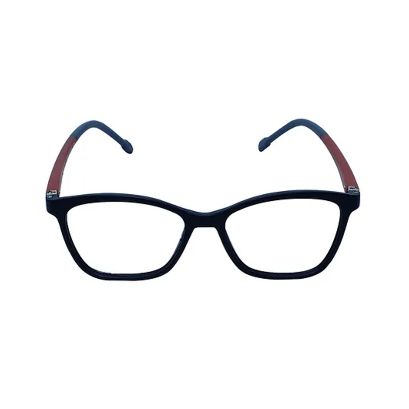 Spiky Blue Block Zero Power TR90 Anti Glare Glasses – Red