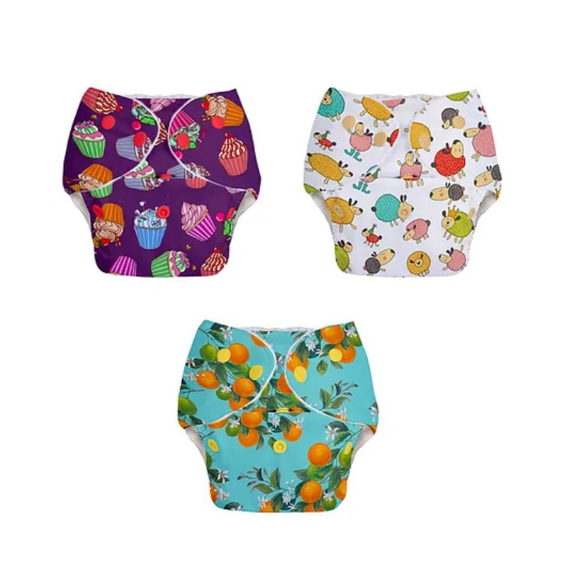 Superbottoms BASIC Washable & Reusable Cloth Diapers – Quick dry high absorption Diapers for Baby (3m-3y) – Pack of 3 Cloth Diaper For Baby, 7 kg to 17 kg
